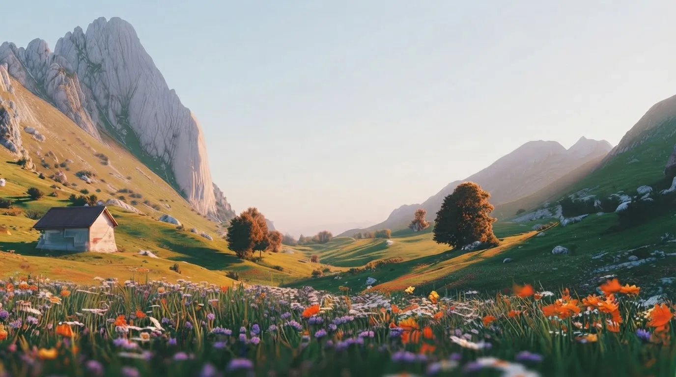 The shelf above the river, before anything stood on it.